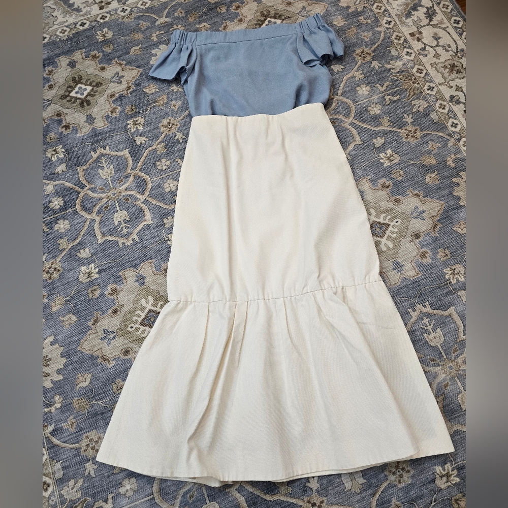 COS White raffle midi/maxi skirt| Size 2